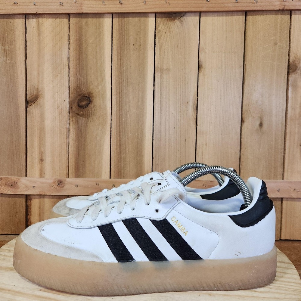 Adidas Samba Shoes Womens 10 White Leather Gum Sole Comfort Sneakers IG5744